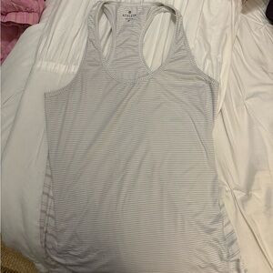 Athleta Light Gray Striped Tank Top